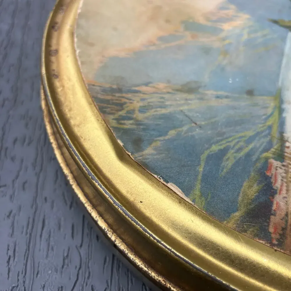 Vintage castlecore renaissance round storage tin, fairycore cottagecore